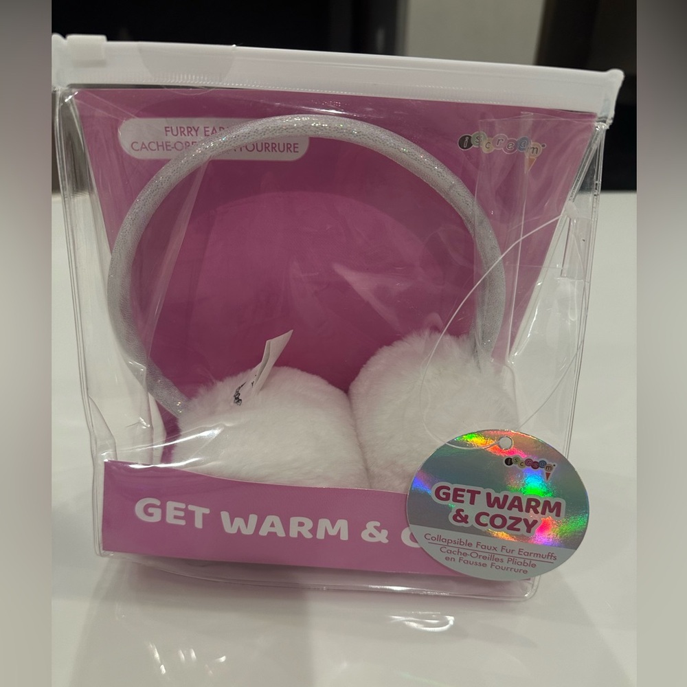 White Furry Earmuffs Iscream